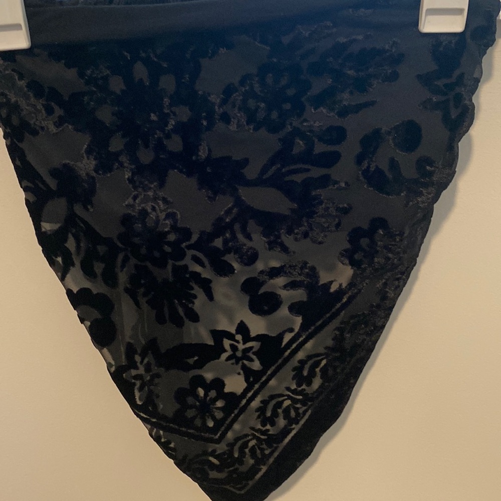 NWOT FP Bandeau smocked velvet top lined